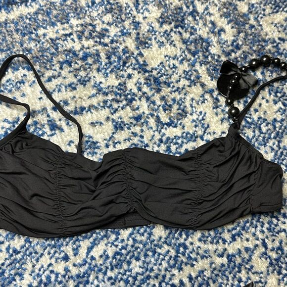 Andres Sarda Ruched Beaded Ellen Bikini Black 34b - Picture 2 of 13